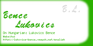 bence lukovics business card